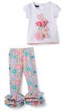Mud Pie Baby-Girls Infant Bunny Tunic and Legging Set, Pink, 12-18 Months
