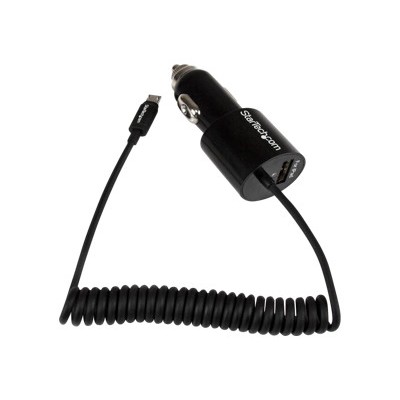 Startech.com Usbub2pcarb Dual Port Car Charger With Micro Usb Cable And Usb Port – High Power (21w/4.2a) - Dual Tablet Car Charger - Black