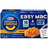 KRAFT Easy Mac Macaroni & Cheese, 18 Single Serving Pouches | Ready in 3.5 Minutes - Just Add Water | No Artificial Preservatives, No Artificial Dyes & No Artificial Flavors