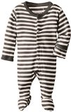 L'ovedbaby Unisex-Baby Organic Cotton Gloved-Sleeve  Footed Overall, Gray/Beige, 0/3 Months