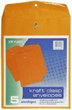 Top Flight Clasp Envelopes, Gummed And Clasped Closure, 9 x 12 Inches, Brown Kraft, 5 Envelopes Per Pack (6911009) 5 CT (Pack of 12)