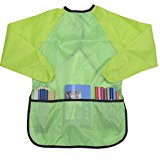 Newcomdigi Children's Art Smock Long Sleeve Painting Apron Waterproof Painting Apron(Green)
