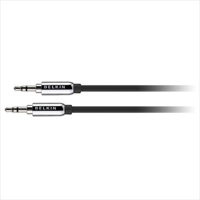 Belkin F8z181tt03blkgp Car Stereo Cable - Audio Cable - Mini-phone Stereo 3.5 Mm  (m) - Mini-phone Stereo 3.5 Mm  (m) - 3 Ft - Black