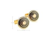 Romance Love The Castle In Greece Gold Black Prismatic Round Cufflinks