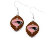 New England Patriots Nfl Dangle Pink Heart Football Earring Set