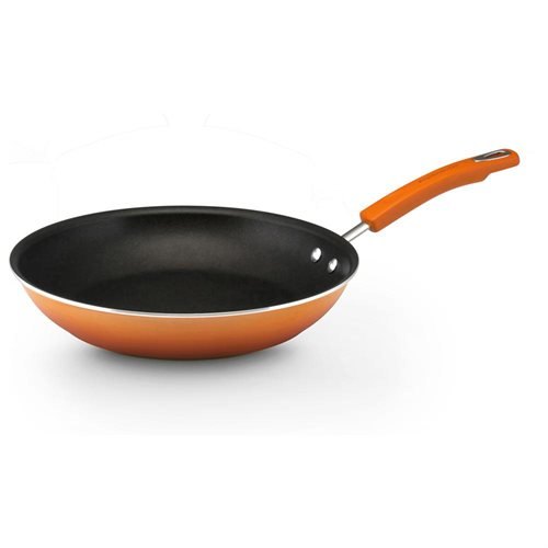 Rachael Ray Hard Enamel Cookware Orange Two-Tone 12.5-inch Skillet