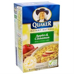 Quaker Instant Oatmeal, Apples and Cinnamon, 10 packets