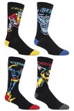 SockShop Kids 4 Pair Marvel X-Men Wolverine, Beast, Cyclops and Colossus Cotton Socks 13.5-6.5 Assorted