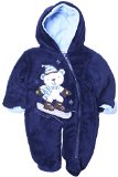 CONE ISLE BABY - Baby Boys 0-9M Plush Snow Bear Snowsuit Pram -Navy3/6M
