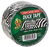 Duck Brand 280110 Printed Duct Tape, Zig-Zag Zebra, 1.88 Inches x 10 Yards, Single Roll