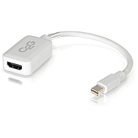 C2g 8in Mini Displayport To Hdmi Adapter-thunderbolt To Hdmi Converter-white - Hdmi/mini Displayport For Audio/video Device - 8" - 1 X Mini Displayport Male Digital Audio/video - 1 X Hdmi Female Digital Audio/video - White 54314