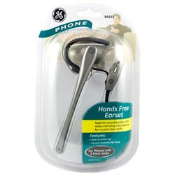 GE Hands-Free Headset with Boom Mic - Mono - Sub-mini phone - Wired - Over-the-ear - Monaural - Open - Noise Cancelling Microphone