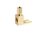 Banana Male To Spade Angled Speaker Cable Connector Gold Tone