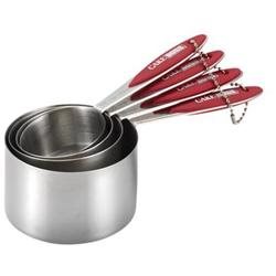 4-Piece Measuring Cup Set with Silicone Grip, Stainless Steel, Measuring Cups