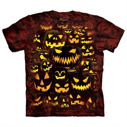 Halloween Jack O Lantern Glaring Pumpkin Carving Wall T-Shirt
