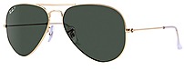 Ray-ban Rb3025-001/58-55-14 Mens Polarized Aviator Sunglasses - Large - Gold, Green