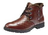 Guciheaven Winter Men New Style Caual Cow Leather Short boots(9.5 D(M)US, Tan)
