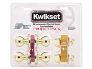 Kwikset 92420-031 Bright Brass Tylo Knob Entry Lockset & Deadbolt