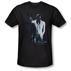 Mens BATMAN ARKHAM ORIGINS Short Sleeve BLACK MASK Small Slim Fit T-Shirt Tee