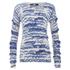 Karl Lagerfeld Women's Fringe Squiggle Sweatshirt - Blue - M/UK 10