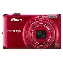 Nikon Coolpix S6500 16 Megapixel Compact Camera - Red - 3" Amoled - 16:9 - 12x Optical Zoom - 4x - Optical (is) - 4624 X 3464 Image - 1920 X 1080 Video - Hdmi - Hd Movie Mode - Wireless Lan - Gps 26372