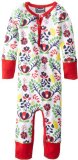 Coccoli Baby-Girls Newborn Folk Flower Unionsuit, Multi, 9 Months