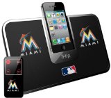 iHip Official MLB - MIAMI MARLINS - Portable iDock Stereo Speaker with Wireless Remote MLV5000MIM
