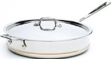 All-Clad 6406 SS Copper Core 5-Ply Bonded Dishwasher Safe Saute Pan with Lid / Cookware, 6-Quart, Silver