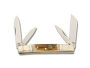 Hen & Rooster Knives 324cds Carbon Steel Medium Congress Pocket Knife With Genuine Deer Stag Handle Hr324cds