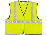 Mcr Safety Vcl2slxl Class 2 Safety Vest, Fluorescent Lime W/silver Stripe, Polyester, Xl