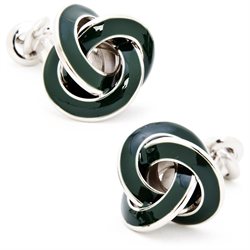 Double Ended Hunter Green Knot Cufflinks-CLI-BL-DEK-SL-10