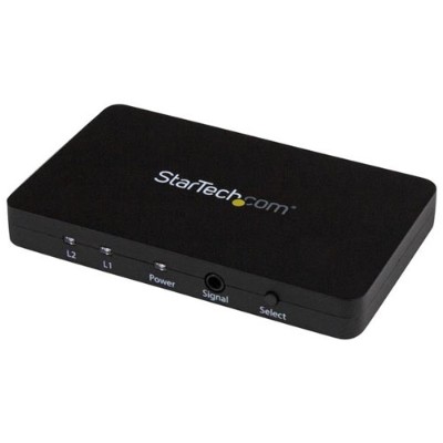 Startech.com Vs221hd4k Automatic Video Switch W/ Aluminum Housing And Mhl Support - 4k 30hz - Video/audio Switch - 2 X Hdmi - Desktop - Ac 100/230 V