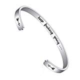 fashionallife Inspirational Gift for Her Bracelet Stainless Steel Jewelry Engraved Encouragement Quotes Keep Fucking Going