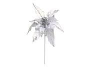 Vickerman 35565 - 32" White Glitter Poinsettia 11" Flower Pick (o145201)