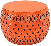 Atlantic Dar Living 21050072 Metal Garden Foot Stool - Tangerine Tango