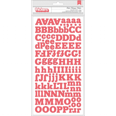 American Crafts 683416 Styleboard Thickers Alpha Stickers 5.5 in. X11 in. 2-Sheets-Polish-Coral Foam