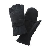 Isotoner Women's Convertible Fingerless Stretch Fleece Gloves - Black