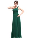 Ever Pretty Flower Ruffles One Shoulder Empire Line Formal Dress 09596, HE09596GR12, Green, 10US