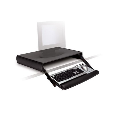 3m Kd95cg Adjustable Desktop Keyboard Drawer Black/charcoal Grey 16.8 In X 27.8 In X 4 In