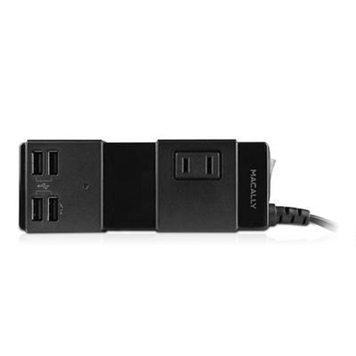 Macally Peripherals Unistripmp Portable Power Strip With Usb 2.0 Hub And Charger