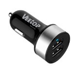 Veetop? Dual USB High Speed (MFI Certified) Car Charger UPGRADE 3.4Amp 15.5W - 2.4A & 1.0A, Smart charging for all iPhones (5S, 5C, 5, 4S, 3GS, 3G),iPad Air, iPad Mini, Apple iOS7, iPod,iPod Touch, Samsung Galaxy S5/S4/S3/Note 2/3, Nexus, Sony, Nokia, HTC, LG, Motorora,Huawei, Lenovo, ZTE, GPS,Smartphones & Tablets (Black/Silver)