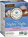 Traditional Medicinals Organic Nighty Night Valerian Relaxtion Tea, 16 Tea Bags (Pack of 1)