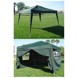Palm Springs 10 x 10 Pop-up GREEN Canopy w/4 Side Walls EZ to set up