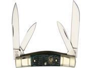 Medium Congress Green Pick Bone 3 5/8" Closed Four Blade Knife