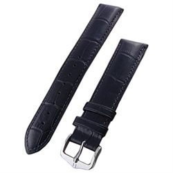 Hirsch Duke Black Alligator Embossed Natural Leather Watch Strap 010280-50-20