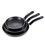 T-fal B363S3 Specialty Nonstick 3 PC Fry Pan Cookware Set, 8 in, 9.5 in, and 11, Black