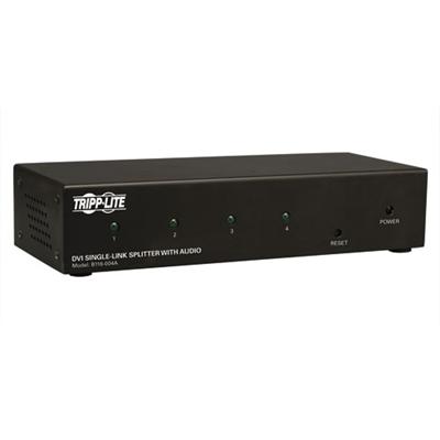 Tripplite B116-004a 4-port Dvi Single Link Video / Audio Splitter / Booster Dvif/2xf Taa - Video/audio Splitter - 4 X Dvi / Audio - Desktop