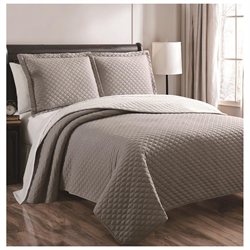 Demi Gray King 7 pc Diamond Quilt Set