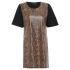 Damned Delux Women's Spice Oversized Tee with Snake Printed Front - Black