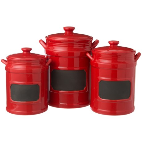 Chalkboard Canisters With Lids - Set Of 3